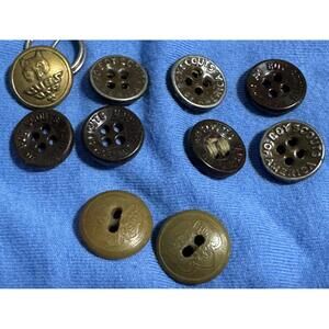 Lot of 7 Vintage Boy Scout Uniform Metal Buttons + 1 Cub & 2 Girl Scout